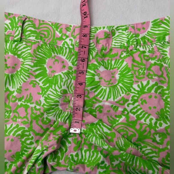 Lilly Pulitzer The Chipper Shorts Sunnyside Lion Print Green Pink Size 10 - Picture 7 of 13